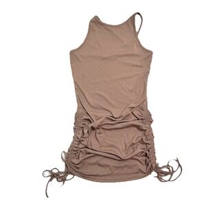 4th and Reckless Mini Dress Sz M Tan Megan Jersey Side Gather Dress Mocha Ruched